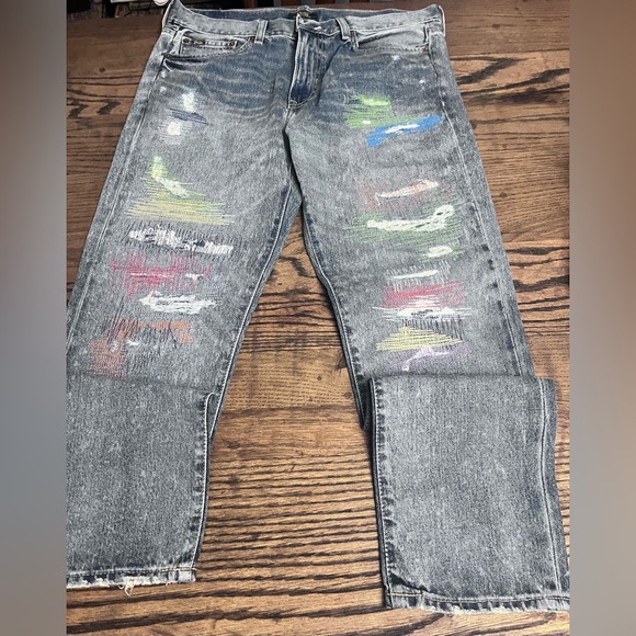 NWT Avery Boyfriend Polo Jeans w/ Lots of Stitching Patches in Pristine Shape!! - Picture 3 of 12
